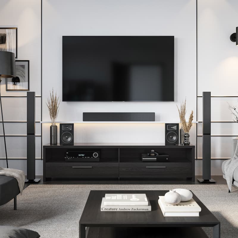 Fernbrook Black TV Stand, for TVs up to 95"