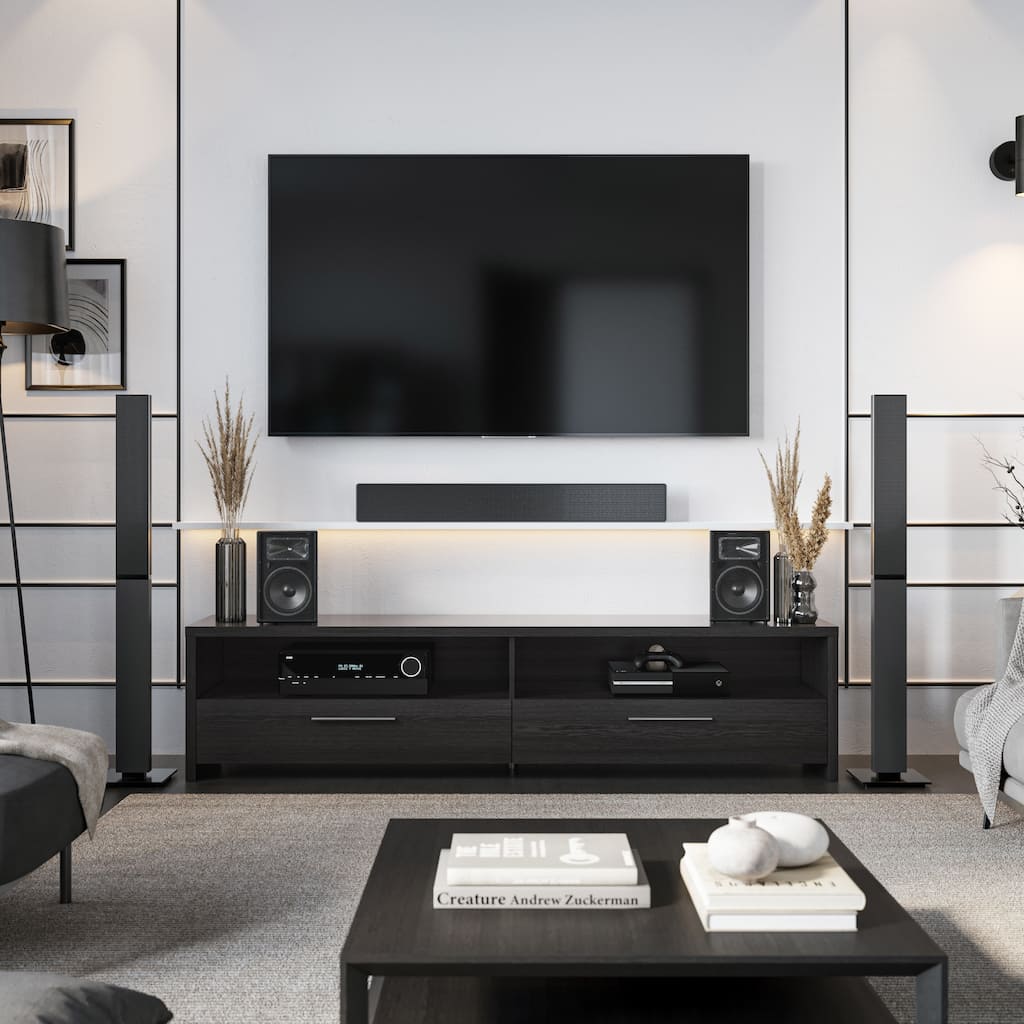 Fernbrook Black TV Stand, for TVs up to 95"