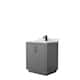 Option Dark Gray, Black Trim, White Carrara Marble Top