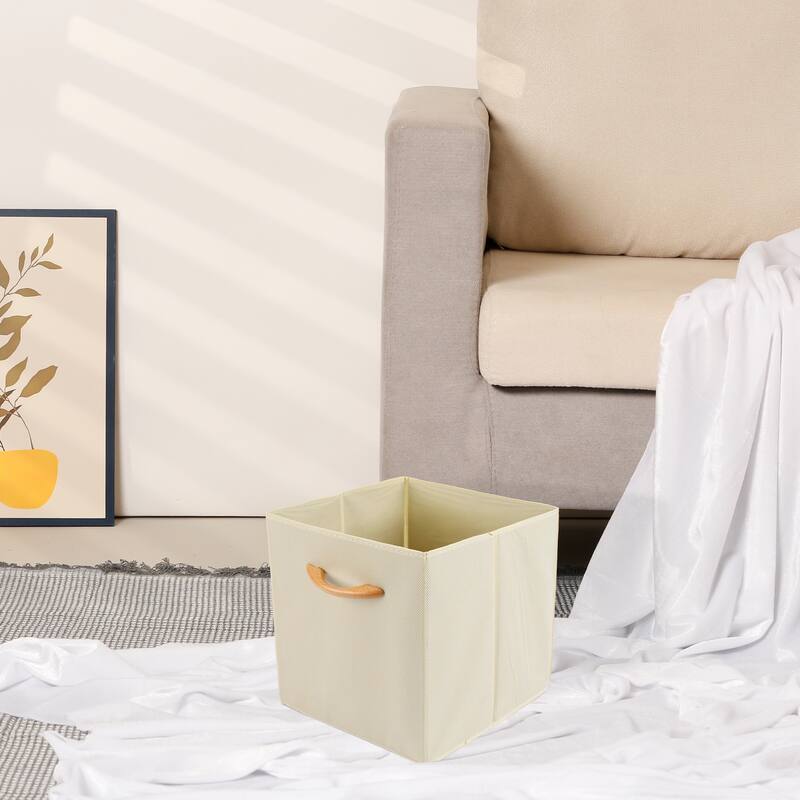 Set of 3 Fabric Storage Cube, Storage Bin with Handle for Shelves Closet, Collapsible Storage Basket for Organizing Clothes