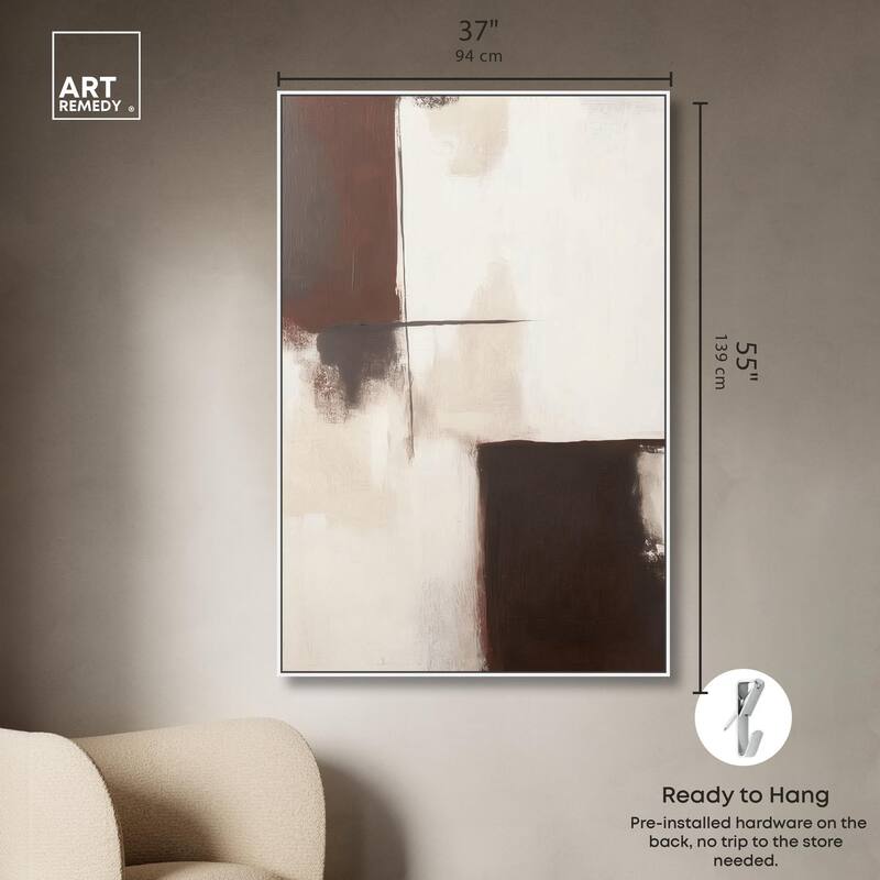 Burgundy and Beige Canvas by Art Remedy