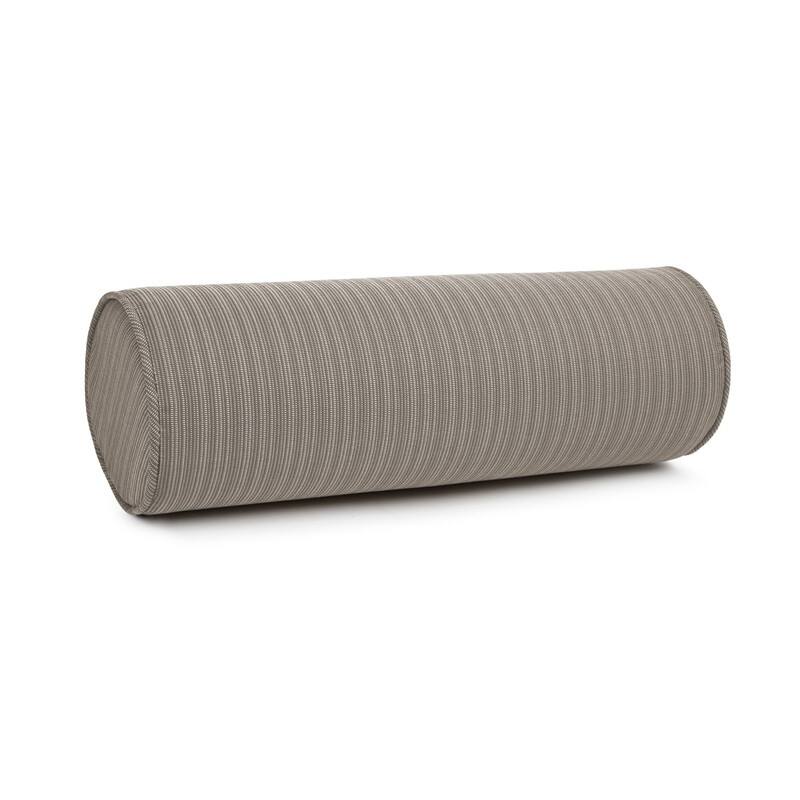 Sherry Kline Island Breeze Corded Indoor/Outdoor Pillows & Chaise Lounge - Neck Bolster 6"x18" - Khaki