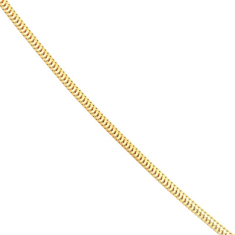 Curata 14k Yellow Gold 1.4mm Lite Snake Chain Necklace (Lobster)