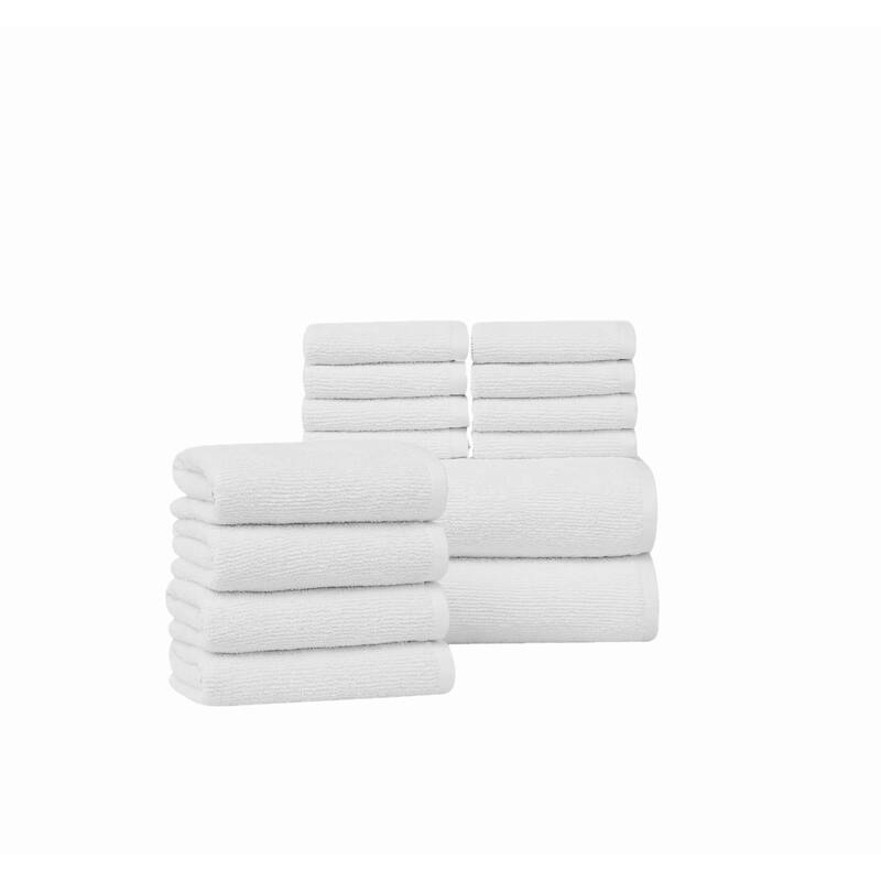 Brooklyn Loom Everyday Ribbed 14 Piece Towel Set