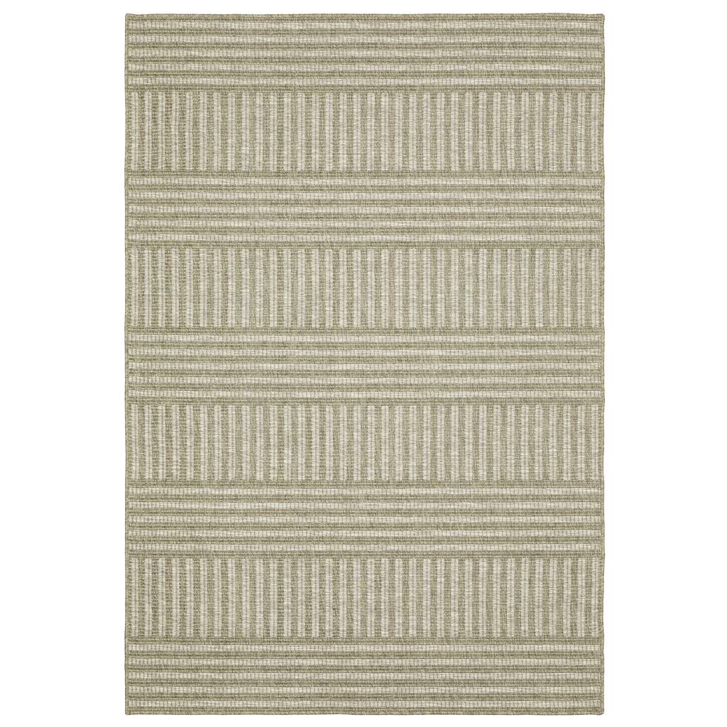 Vista Home Tangelo Woven Stripe Tan/Brown Ultimate Performance Rug.