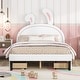 preview thumbnail 3 of 19, Full Size Leather Upholstered Bed with 4 Drawers-Easy Assembly