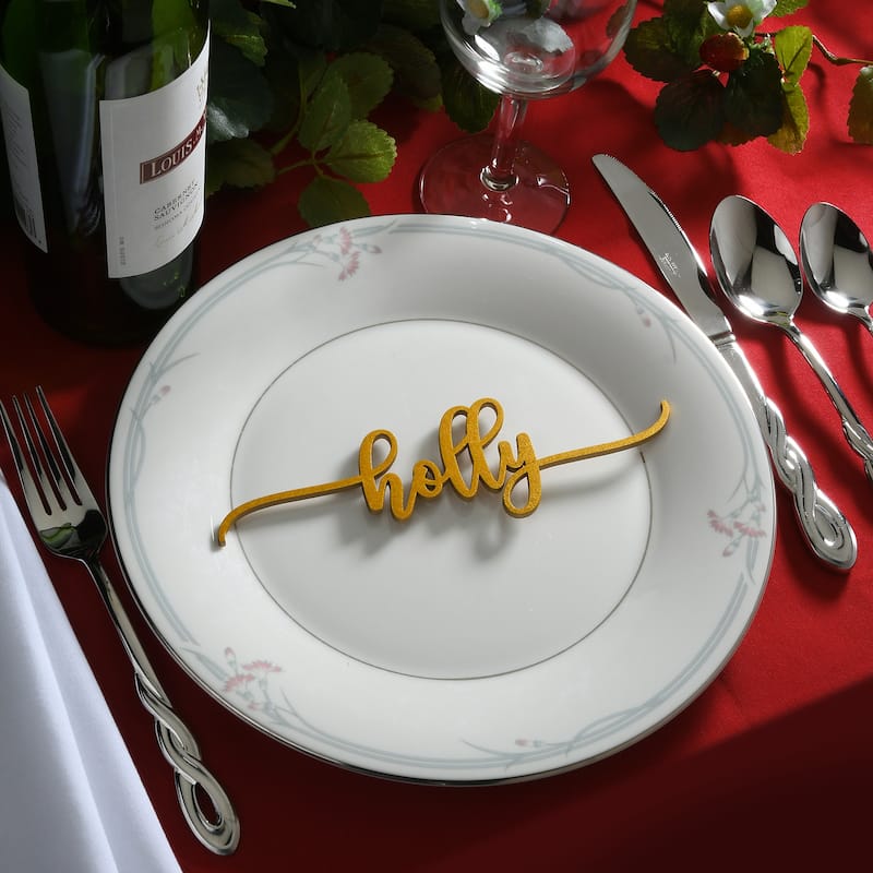10" Christmas Place Setting Words (Joyful, Wish, Peace, Merry, Jolly, Holly) Set of 6 - 10 in