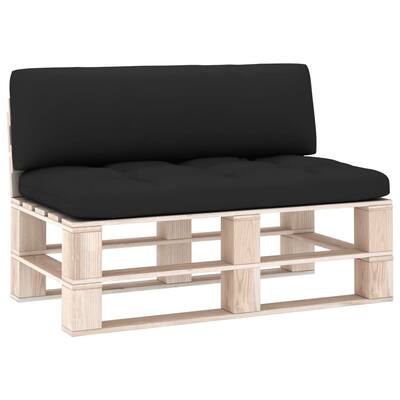Pallet Sofa Cushions 2 pcs Black
