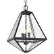 preview thumbnail 1 of 5, Brian Patrick Flynn for Crystorama Glacier 3 Light Black Charcoal Chandelier - 14'' W x 21'' H - 14'' W x 21'' H