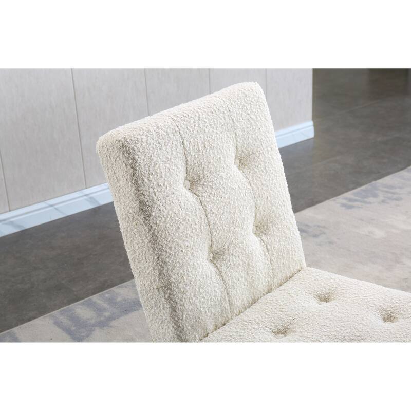 Modern Linen 2 Piece Kitchen Dining Chair Set with Upholstered, Stainless Steel Legs for Dining Room Kitchen Living Room Bedroom