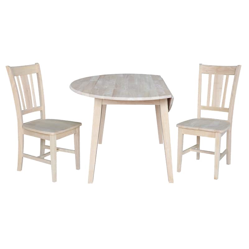 42" Round Dual Drop Leaf Table with Dining Chairs