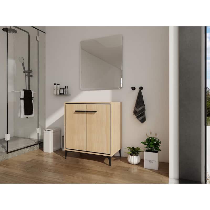 GDFStudio - Denton Modern Freestanding Bathroom Vanity Cabinet with Soft Close Doors, Metal Tripod, Sink NOT INCLUDED - 30"