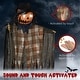 preview thumbnail 6 of 5, Hanging Pumpkin Ghost with LCD Light-Up Eyes, Bendable Arms and Sound Activation