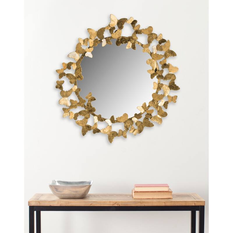 SAFAVIEH Cherrelle Butterfly Gold 27-inch Decorative Mirror - 27" x 27" x 2.5" - 27Wx27Dx3H