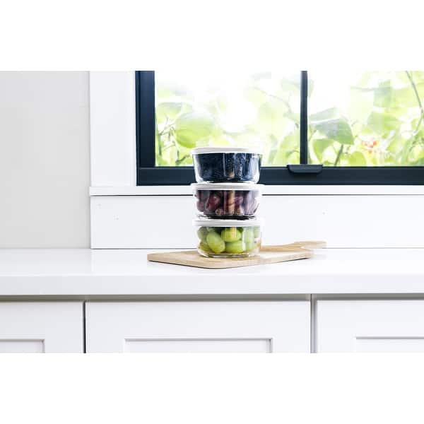 Dura Living 6-Piece 2 Cup Round Food Storage and Meal Prep Container Set - Blue