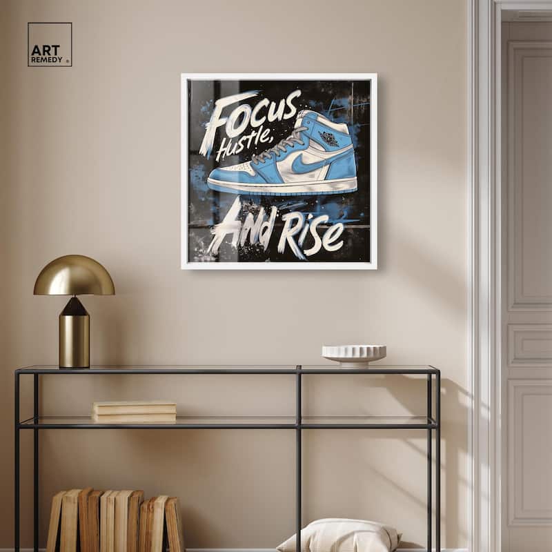 Hustle and Rise Sneaker Shadowbox by Art Remedy