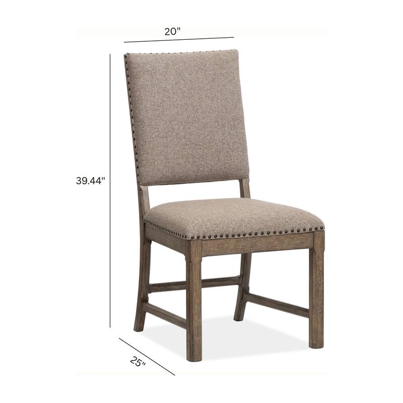 Magnussen Home Claremont Smokey Taupe Upholstered Side Chair Two Pack - 20''W x 25''D x 39.44''H