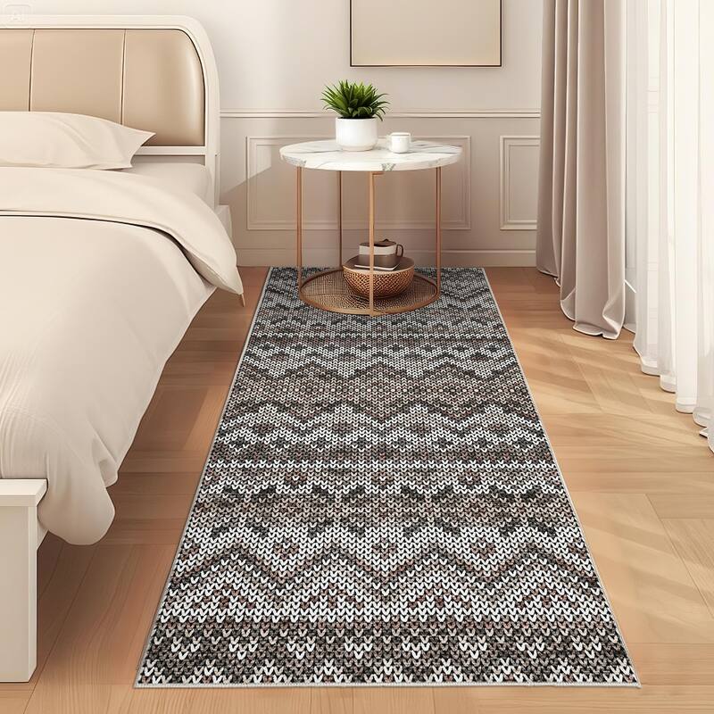 Living Room Rugs Soft Boho Geometric Area Rugs Non-Slip Washable Area Rug for Bedroom Home Office Dining Room