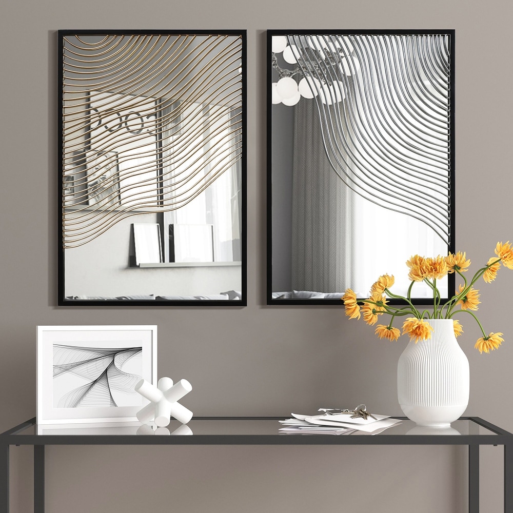 Americanflat Art Deco Peel & Stick Mirror Tiles 5-Piece Set