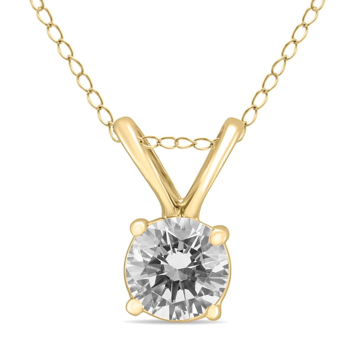 Marquee 1/3 Carat Round Diamond Solitaire Pendant in 14K Yellow Gold