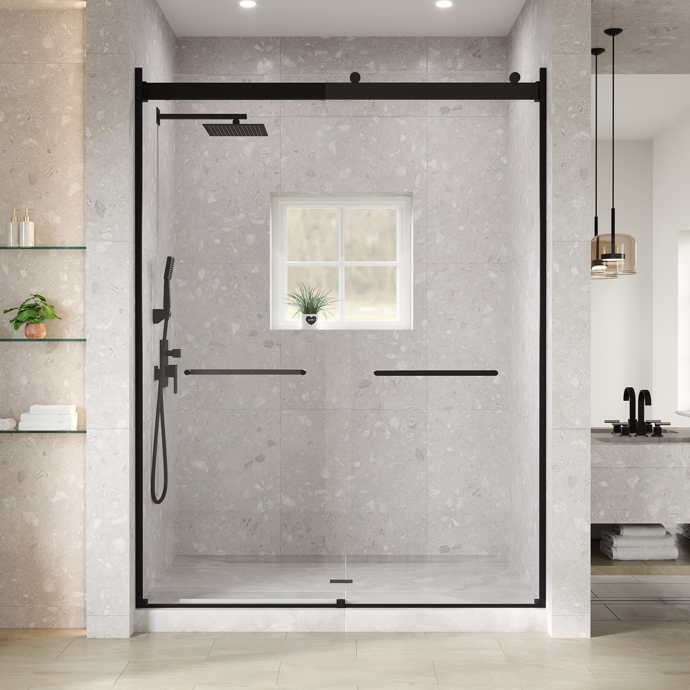 Eviva Luxor Sliding Frameless Shower Door with Tempered Glass