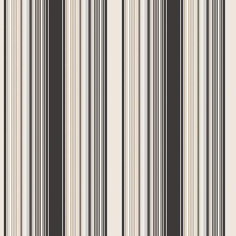 Galerie Wallcoverings Smart Stripes 2 Barcode Stripe Vinyl on Non-Woven Matte Wallpaper Roll - 33 feet x 21 inches - Black/Beige