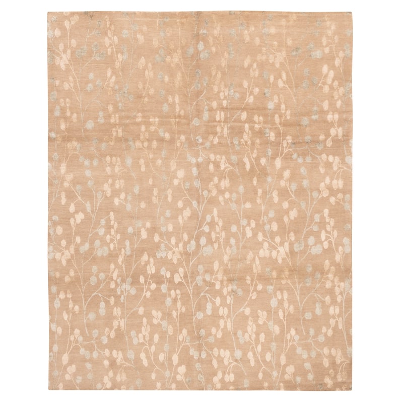 ECARPETGALLERY Hand-knotted Opulence Taupe Silk, Wool Rug - 7'11 x 9'11