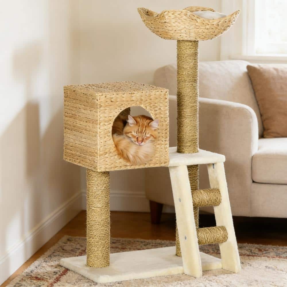 Cat Tree,Cattail Weave Cat Tree for Indoor,Cats Tower