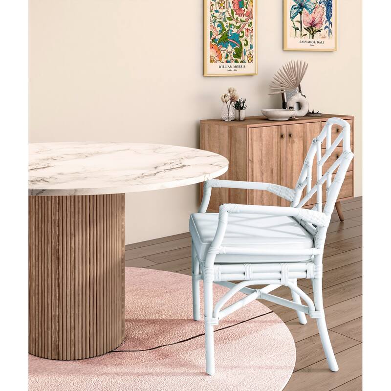 NPD Furniture Kara Rattan Arm Chair - White