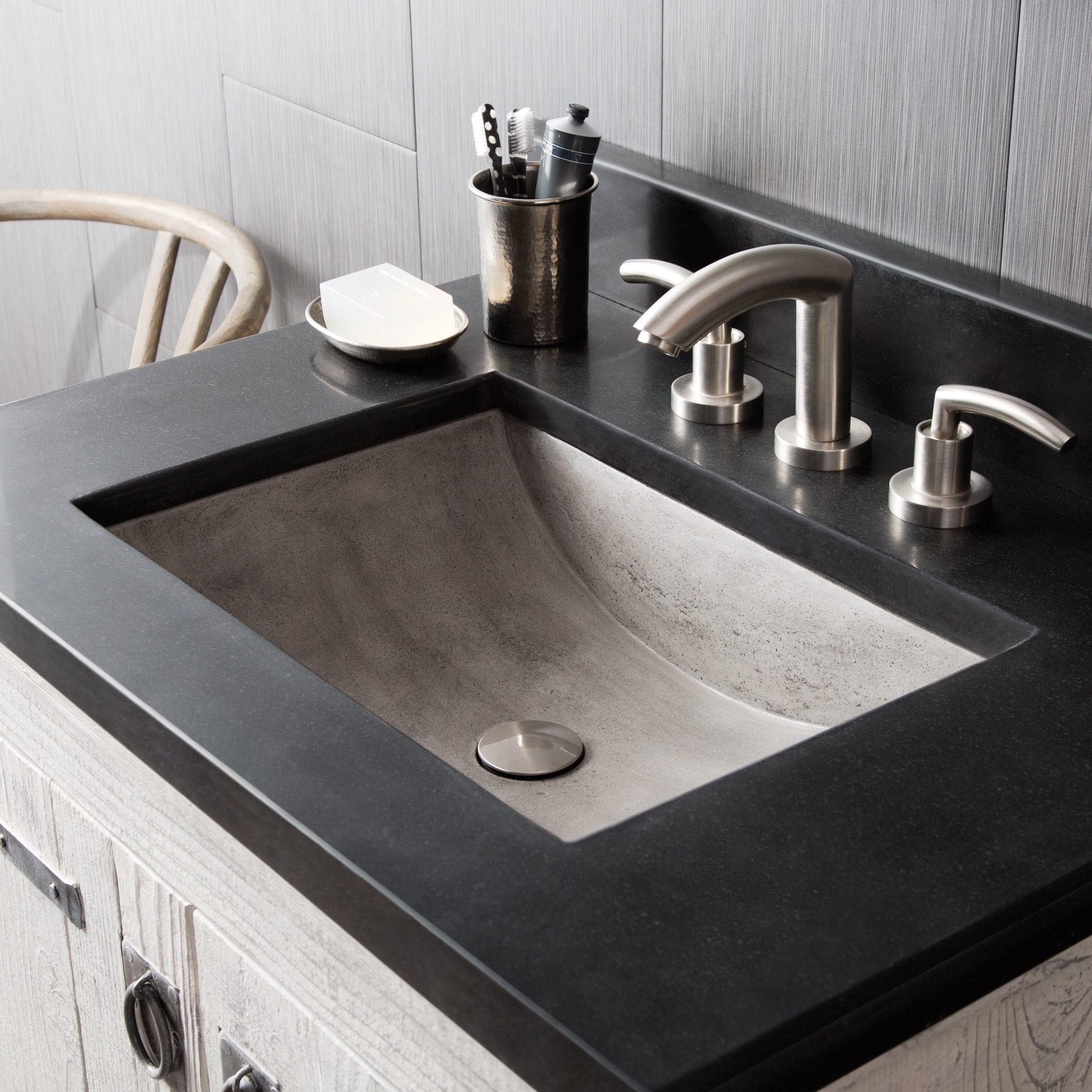 Cabrillo 21-inch NativeStone Undermount Bathroom Sink - 20.75" x 14.75" x 5"