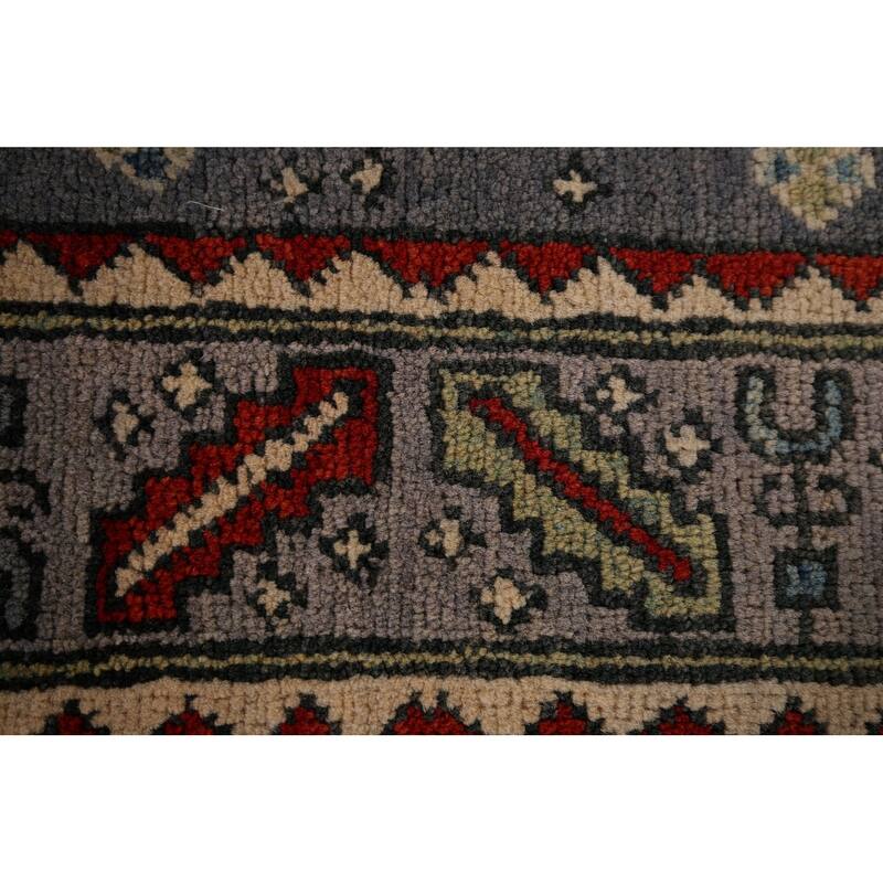 Traditional Kazak Accent Rug Hand-Knotted Wool Carpet - 3'3" x 4'11"