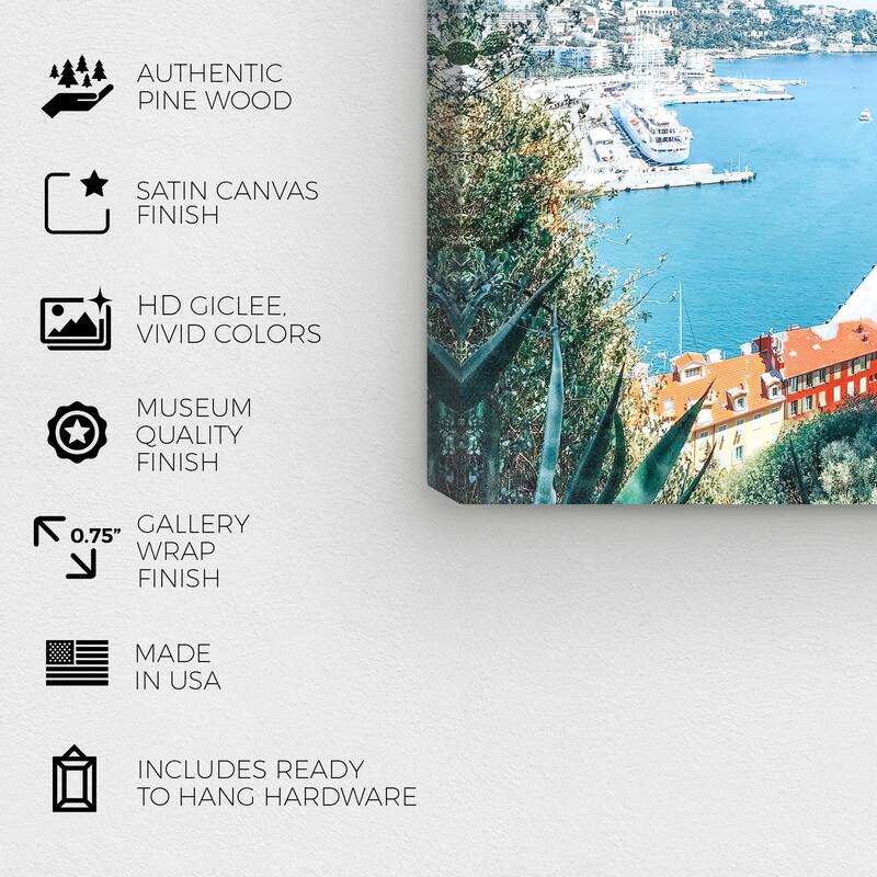 Wynwood Studio Fashion and Glam Nice France II Blue and Nautical & Coastal Wall Art Canvas Print