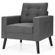 preview thumbnail 5 of 31, Costway Set of 2 Modern Tufted Accent Chair Linen Upholstered Armchair