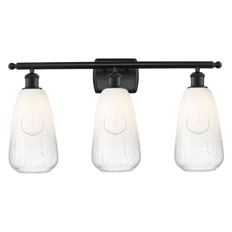Innovations Lighting Endless Possibilities Ballston - Brookhaven Almond - 3 Light 26" Bath Vanity Light - Matte Black/Opal