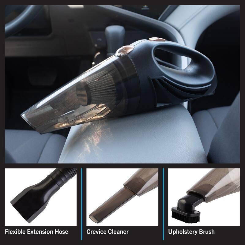 Car Vacuum - 12V High-Powered Handheld Vacuum - 16ft AUX Power Cord and Travel Case Included - Car Accessories by Stalwart