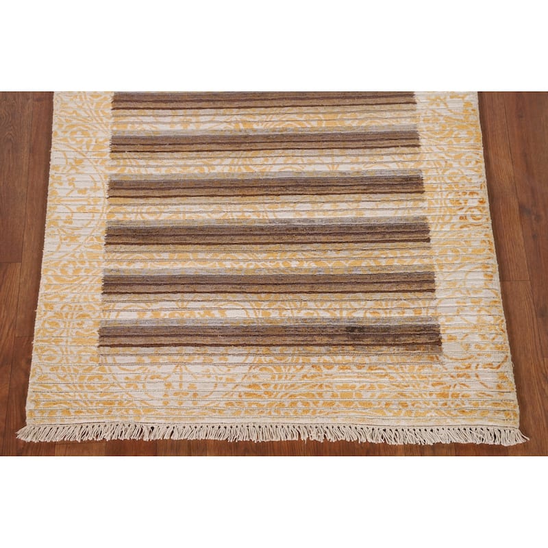 Striped / Abstract Oriental Accent Rug Handmade Wool Carpet - 2'9"x 4'9"