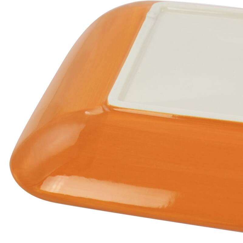 Floral Pattern Rectangle Stoneware Serving Dish