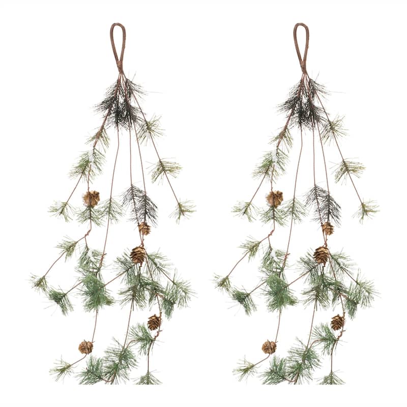 Pine Cone and Twig Christmas Garlands - 45" x 16" - Set of 2