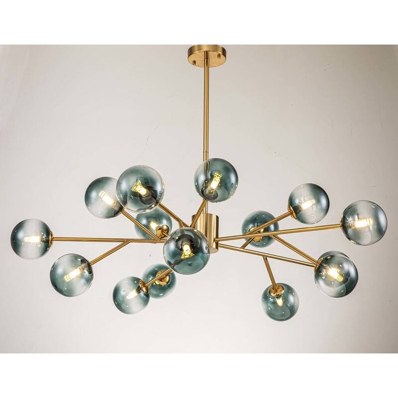 Modern Large Bubble Sputnik Chandelier in Black or Gold for Dining Room