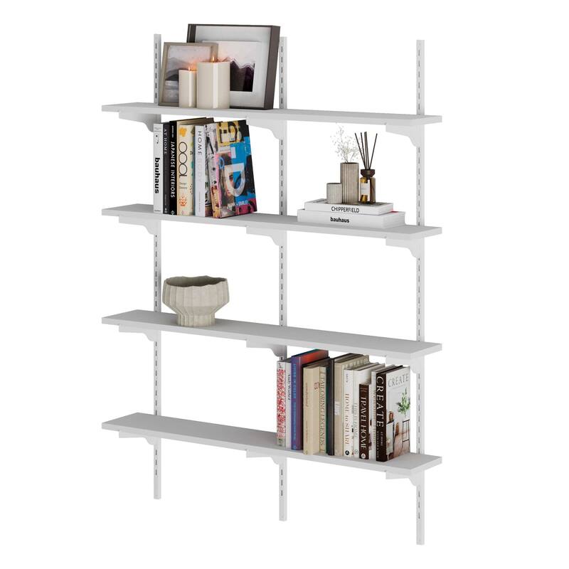 Adjustable Shelf, 36 inch Floating Shelves, Wooden Closet Shelves, Kitchen Shelving, Pantry Shelves, Wall Mounted, Tier Options
