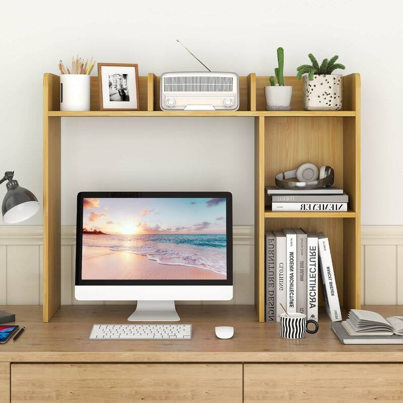 Costway Desk Bookshelf Desktop Storage Organizer Display Shelf Rack