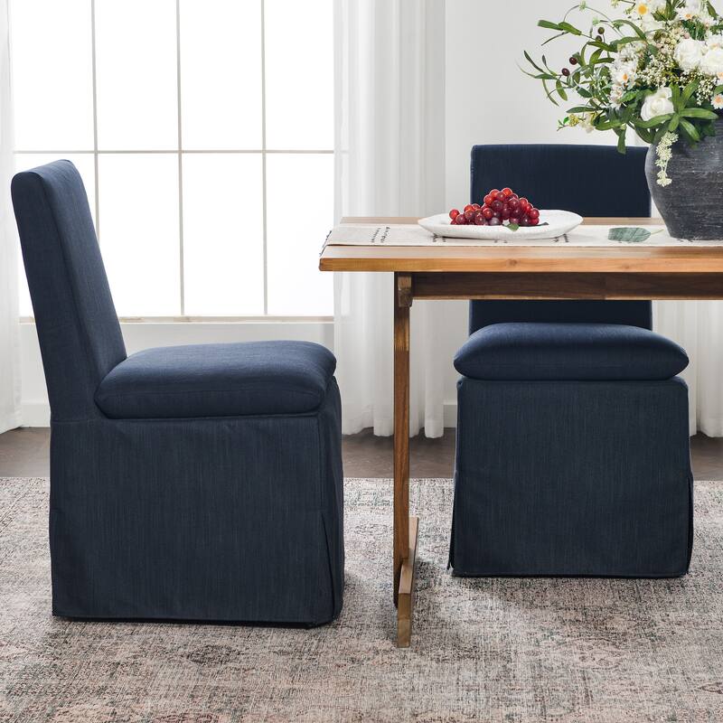 KINWELL Performance Fabric Slipcover Dining Chair Side Chair With Casters