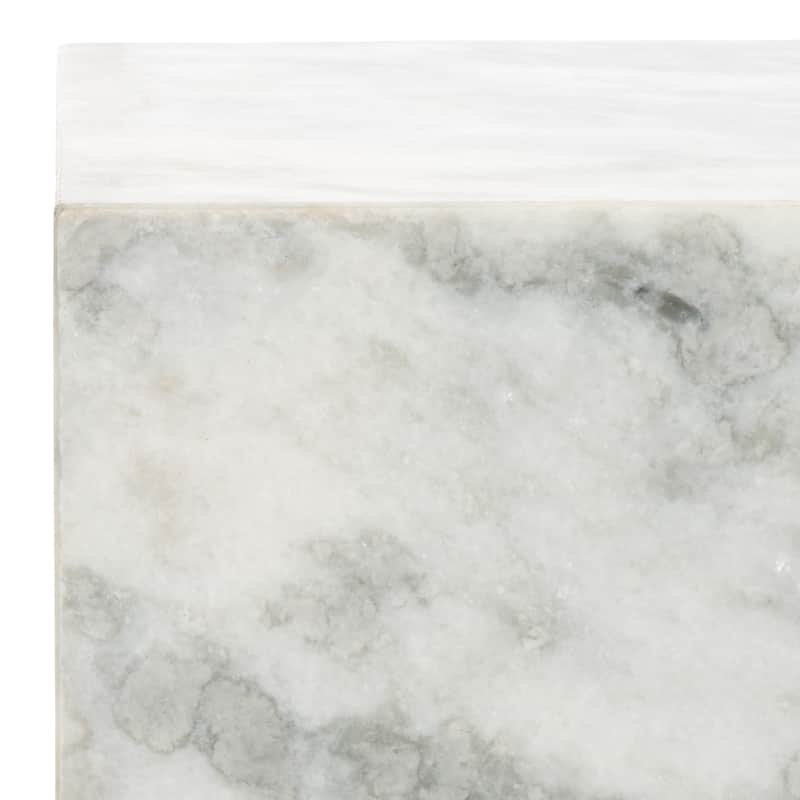 SAFAVIEH Couture Katharina Marble Plinth Accent Table - 15"W x 15"D x 18"H