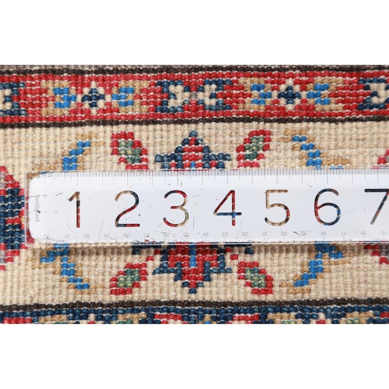 Traditional Gray Kazak Oriental Foyer Rug Hand-Knotted Wool Carpet - 2'0"x 3'0"