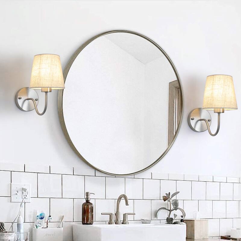 2-Light Modern Wall Sconce Bathroom Vanity Light with Glass Shade