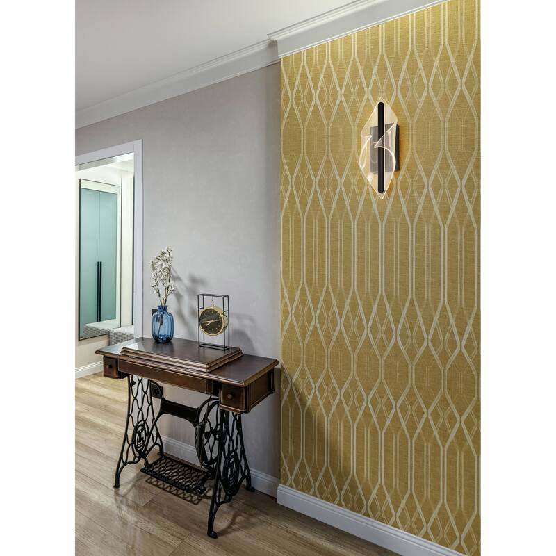 Geneva 18 Inch LED Small Wall Sconce Matte Black Silk Screened Acrylic Lens