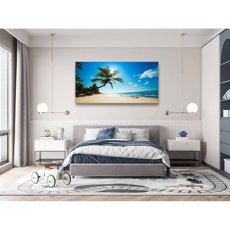 Wall Art Summer Ocean Waves Prints Coconut Trees Beach Seascape