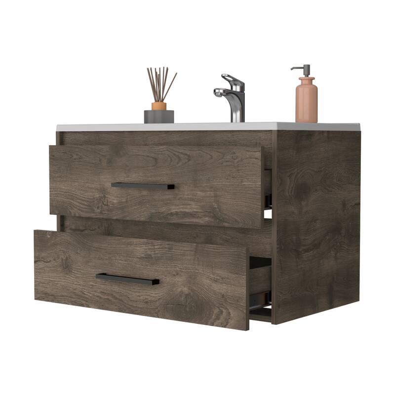 Modern Bathroom Vanity with Ample Storage, Wall-Mounted Design, 31.7"x18.8"x20.4" - 31.7in L
