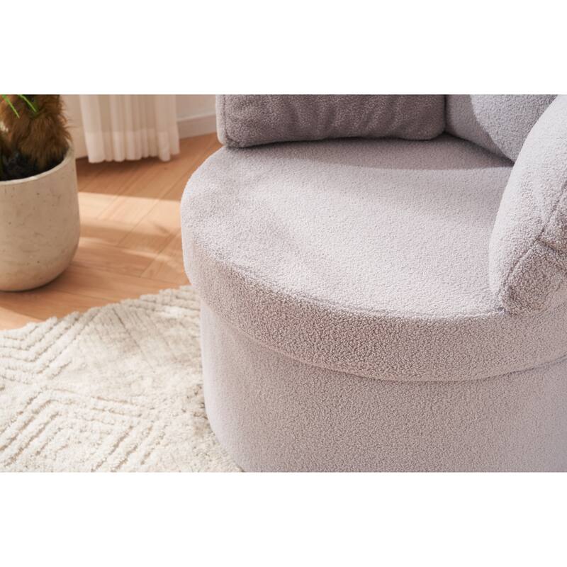 31.5" Swivel Barrel Chair with Storage