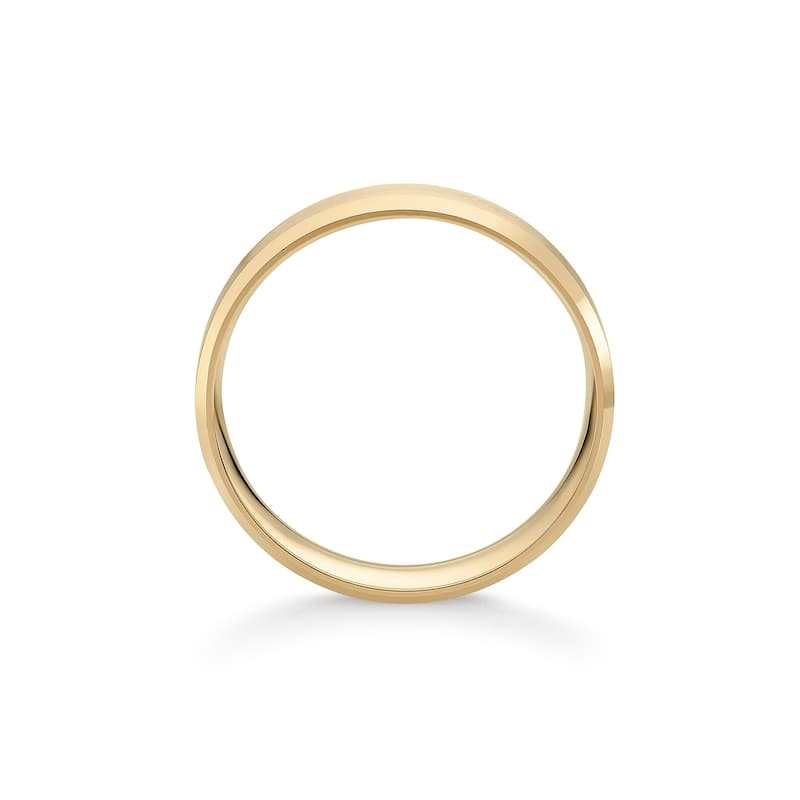 Clover Yellow Gold Beveled Edge Wedding Band